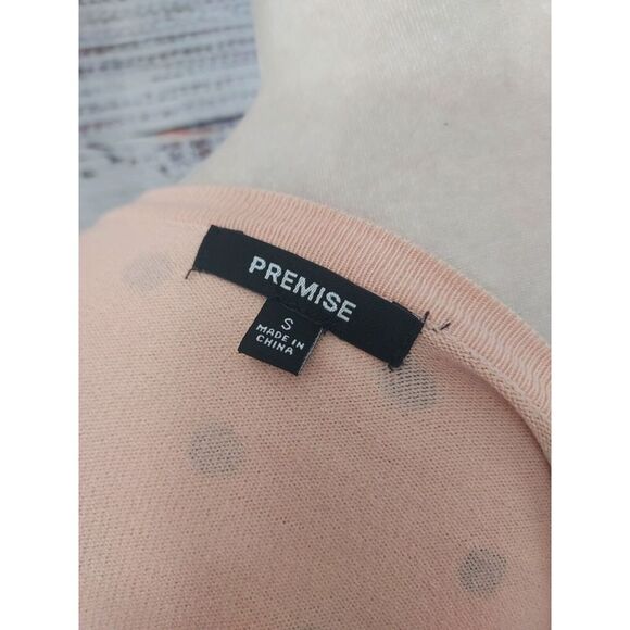 Premise Cardigan Woman Size Small Pink Polka Dot Classic Retro Style Rockabilly - Picture 7 of 9